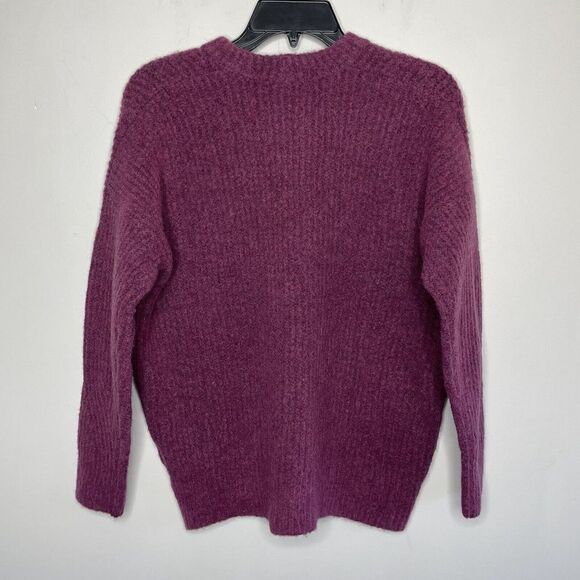 MADEWELL Sweater Womens XS Purple Belfiore Ribbed Pullover Wool Blend NC688 - Picture 3 of 8